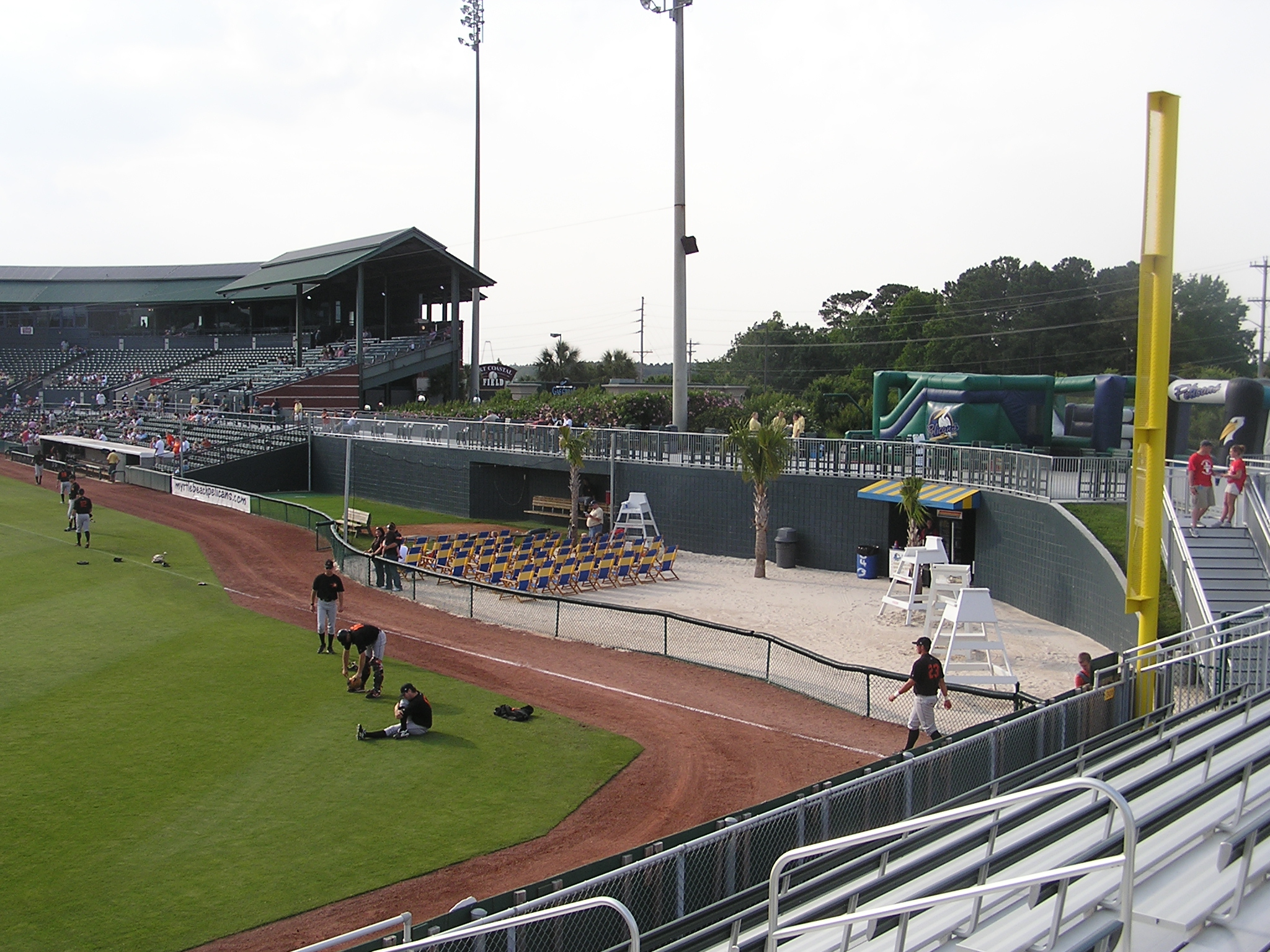 The view from the outfield bleachers